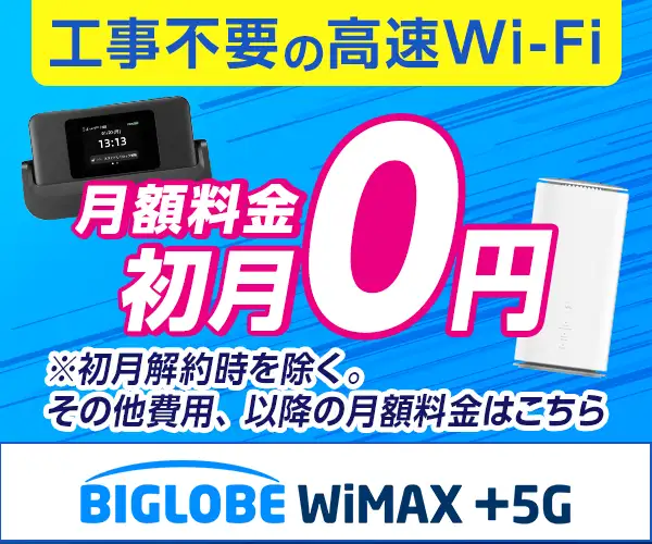 【公式】BIGLOBE WiMAX +5G