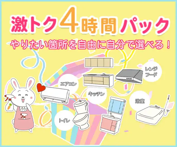 激トク4時間パック☆お掃除したい場所を自分で選べる☆作業実績20万件突破！